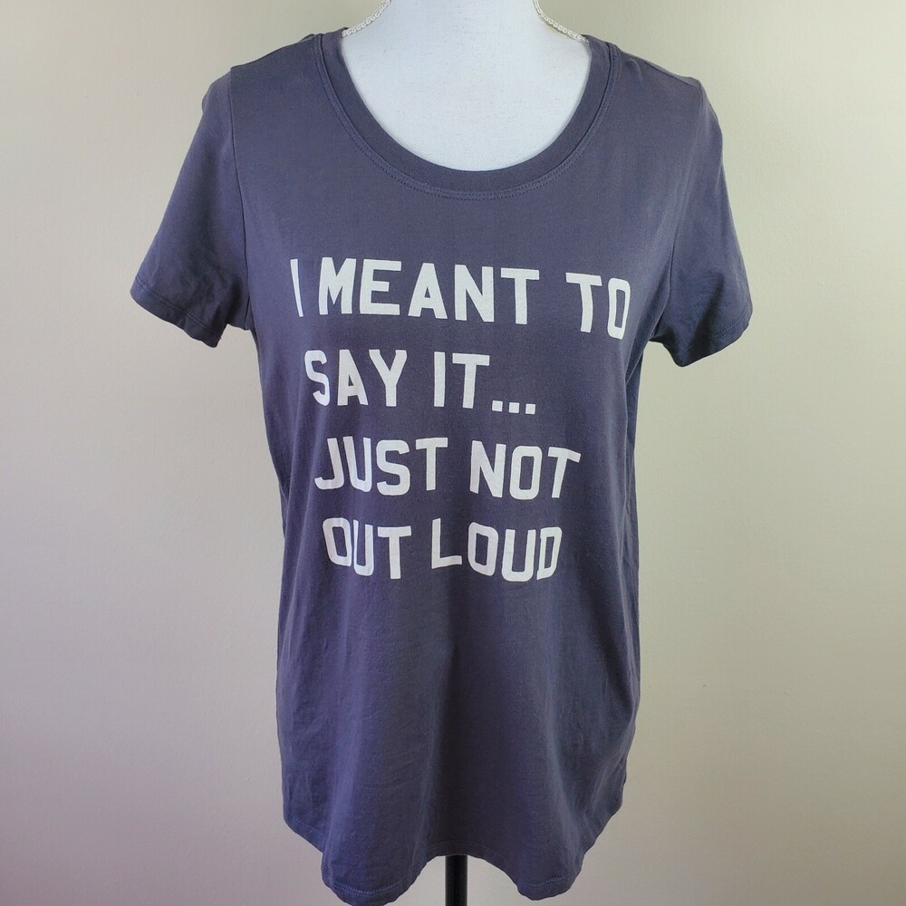 Torrid Womens Top 10 Gray Meant To Say Slim Fit Funny Short Sleeves Shirt Tee